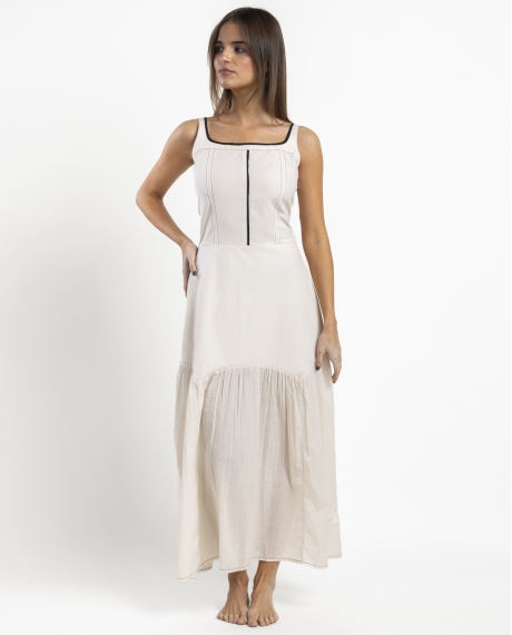 ADMAS Vestido Sin Mangas Simple Black para Mujer CRUDO