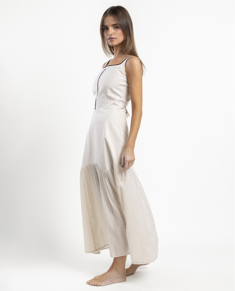 ADMAS Vestido Sin Mangas Simple Black para Mujer CRUDO