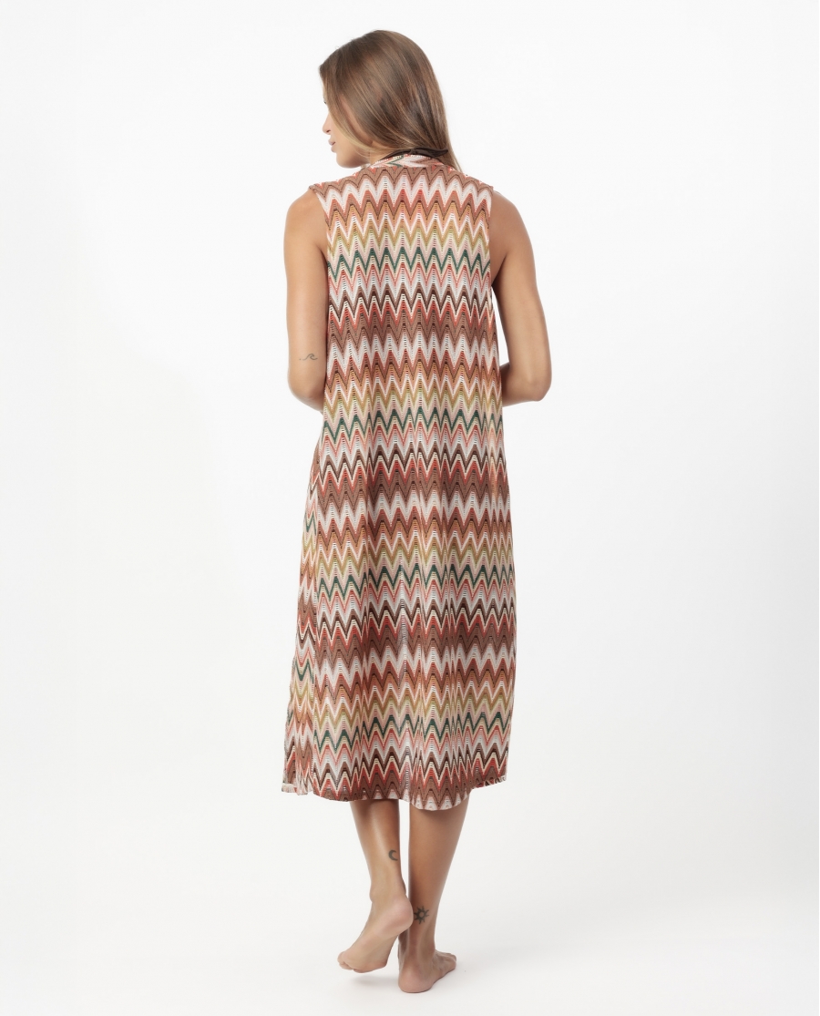 ADMAS Chaleco Largo Sea Waves para Mujer MULTICOLOR