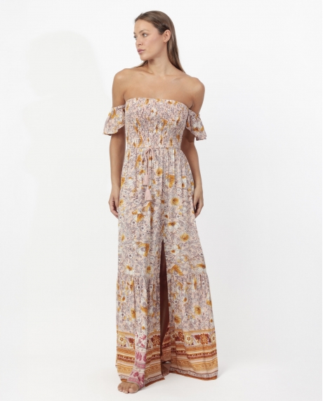 ADMAS Vestido Palabra de Honor Orange Flowers para Mujer ROSA