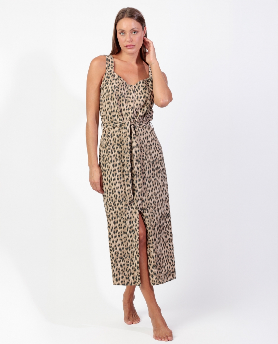 ADMAS Vestido Tirantes Leopard para Mujer PIEL