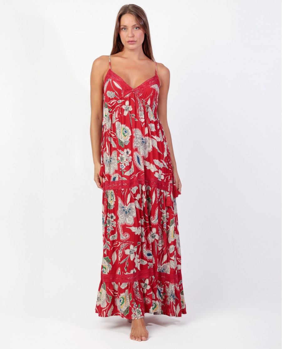ADMAS Vestido Tirantes Aurora para Mujer ROJO