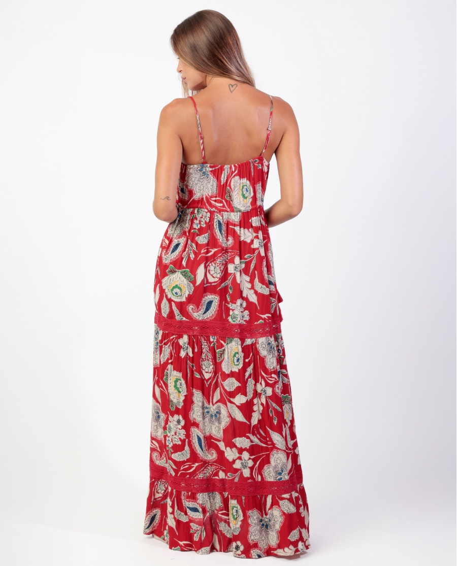 ADMAS Vestido Tirantes Aurora para Mujer ROJO