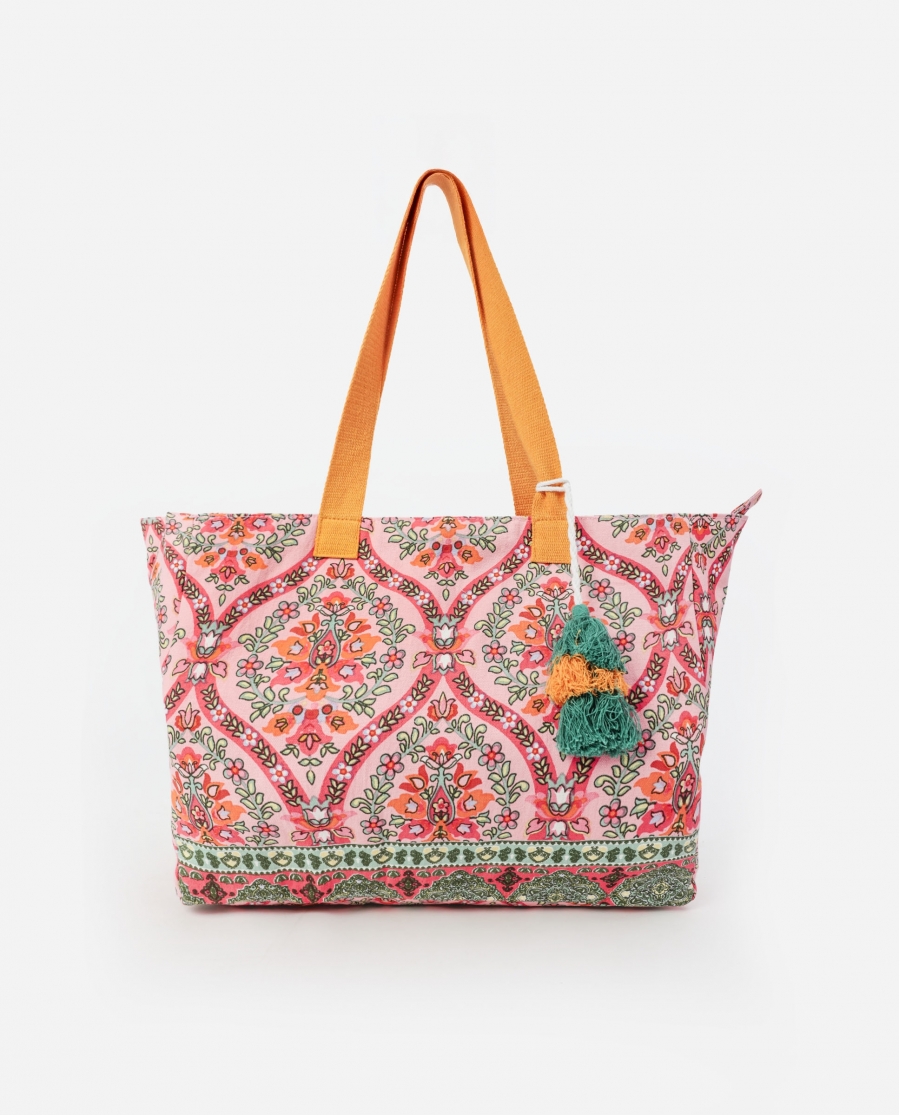 ADMAS Bolso Big Multicolour Pompom para Mujer AMARILLO