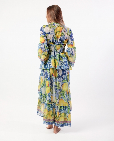 ADMAS Vestido Manga Larga Blue Ceramic para Mujer MULTICOLOR 2