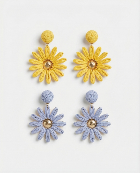 ADMAS Pendientes Summer Flowers para Mujer, (Caja 6 pares) SURTIDO