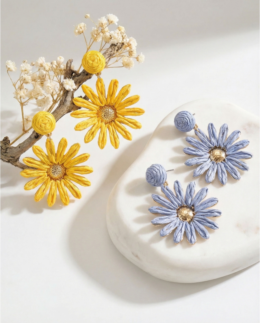 ADMAS Pendientes Summer Flowers para Mujer, (Caja 6 pares) SURTIDO
