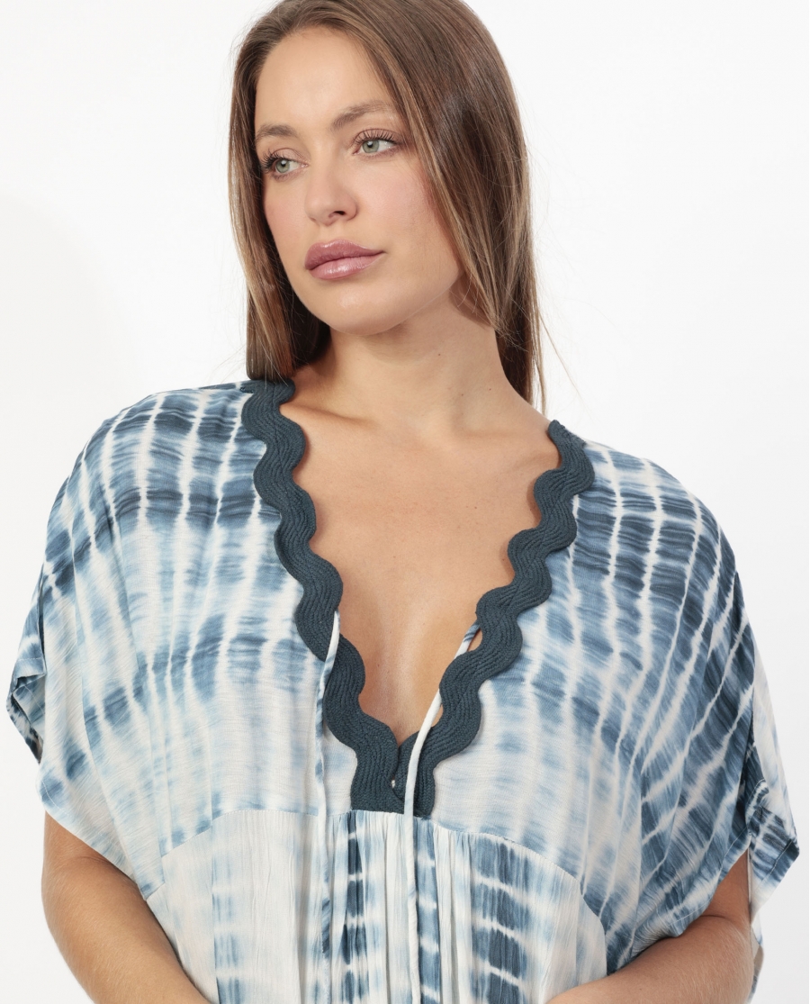 ADMAS Vestido Largo Picunella Tie & Dye para Mujer AZUL