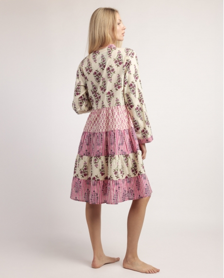 ADMAS Vestido Manga Larga Folklore para Mujer ROSA 2