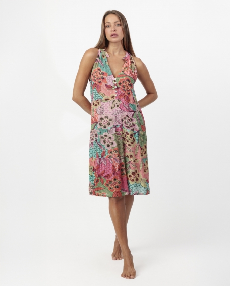 ADMAS Vestido Sin Mangas Patchwork para Mujer MULTICOLOR