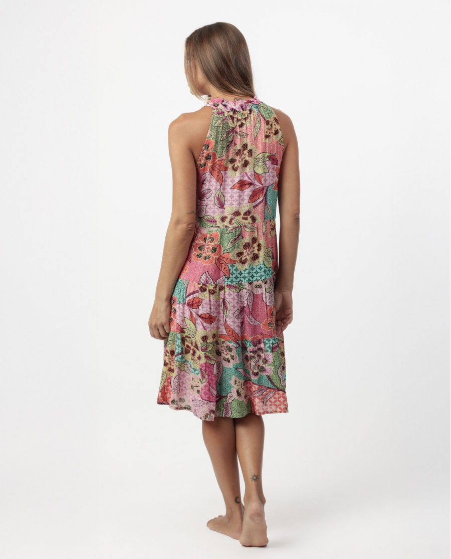 ADMAS Vestido Sin Mangas Patchwork para Mujer MULTICOLOR
