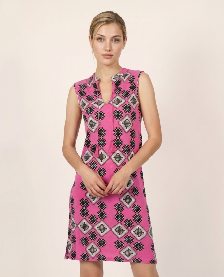 ADMAS Vestido Sin Mangas Art Deco para Mujer FUCSIA