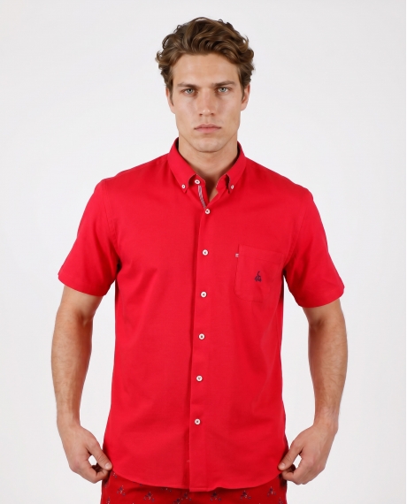 DIVER Polo Piqué para Hombre ROJO