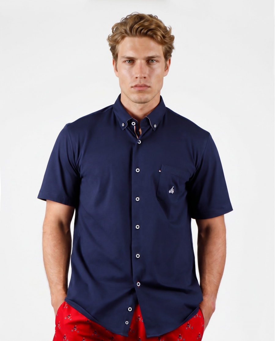 DIVER Polo Jersey para Hombre MARINO