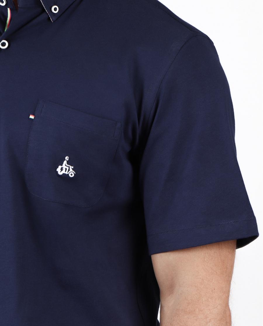 DIVER Polo Jersey para Hombre MARINO