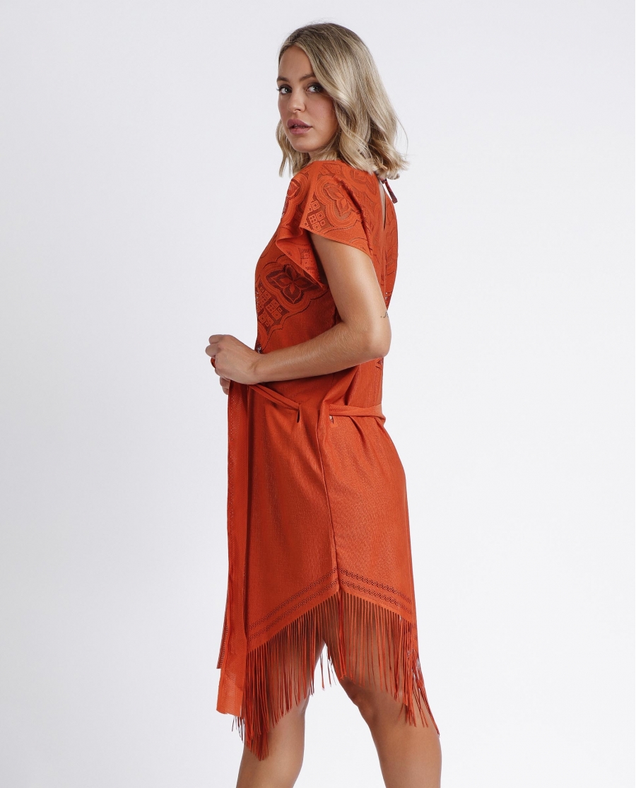 Vestido Manga Corta Sunset Palm para Mujer CALDERA