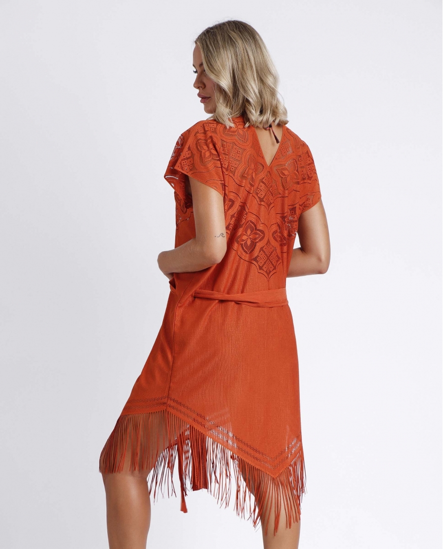 Vestido Manga Corta Sunset Palm para Mujer CALDERA