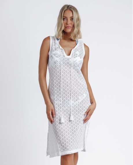 ADMAS Vestido Sin Mangas Basic para Mujer BLANCO