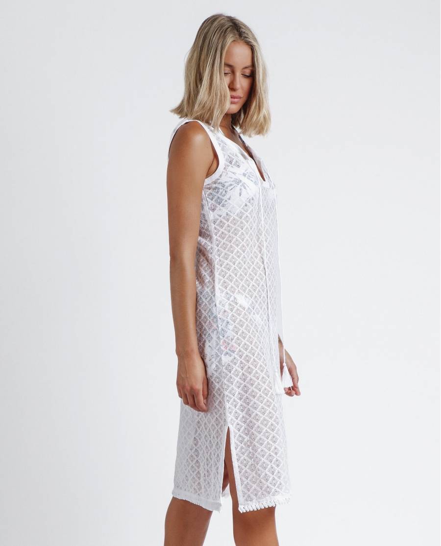 ADMAS Vestido Sin Mangas Basic para Mujer BLANCO