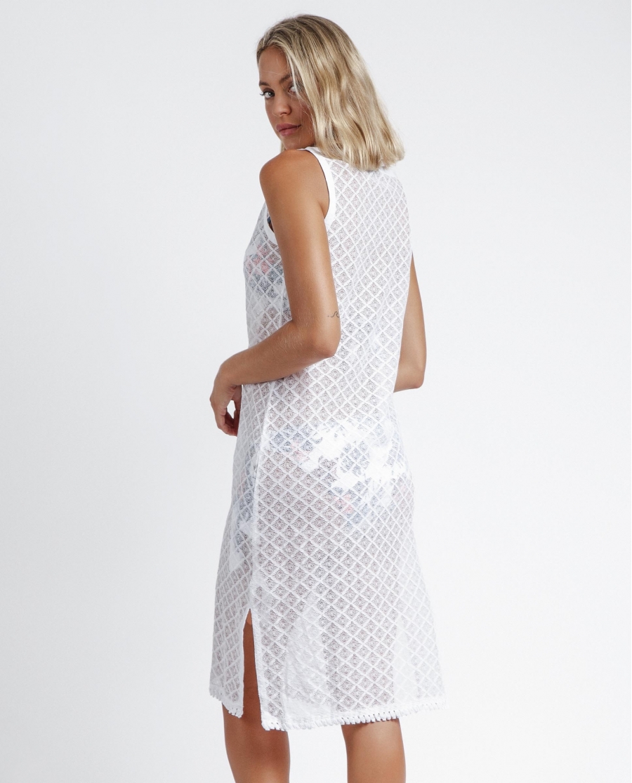 ADMAS Vestido Sin Mangas Basic para Mujer BLANCO