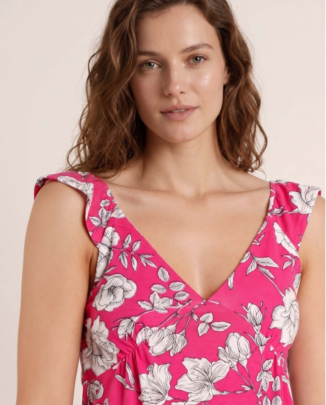 ADMAS Vestido Sin Mangas Beach Flowers para Mujer FUCSIA 2