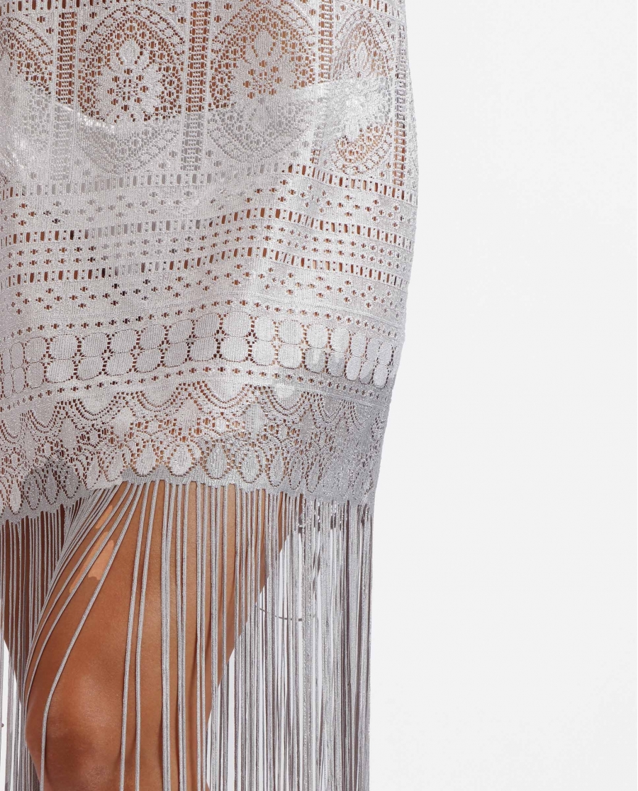 ADMAS Vestido Playa Shiny para Mujer PLATA