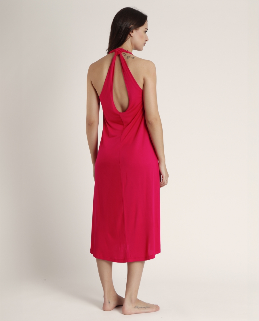 Vestido Halter Night para Mujer FUCSIA