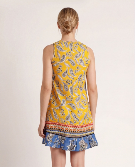 ADMAS Vestido Sin Mangas Hippy Beach para Mujer AMARILLO 2
