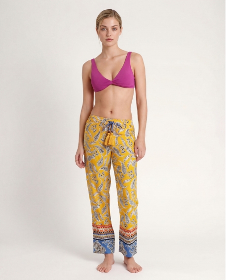 ADMAS Pantalón Playa Hippy Beach para Mujer AMARILLO