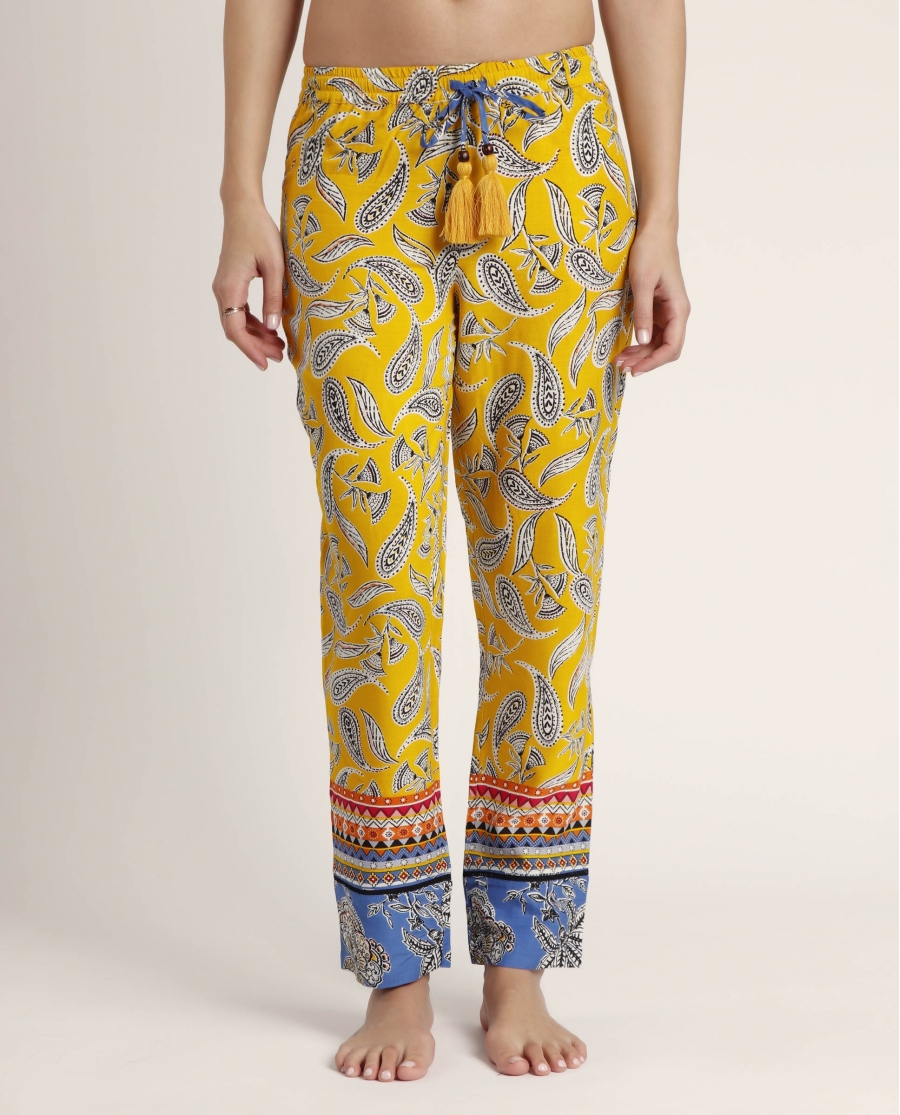 ADMAS Pantalón Playa Hippy Beach para Mujer AMARILLO