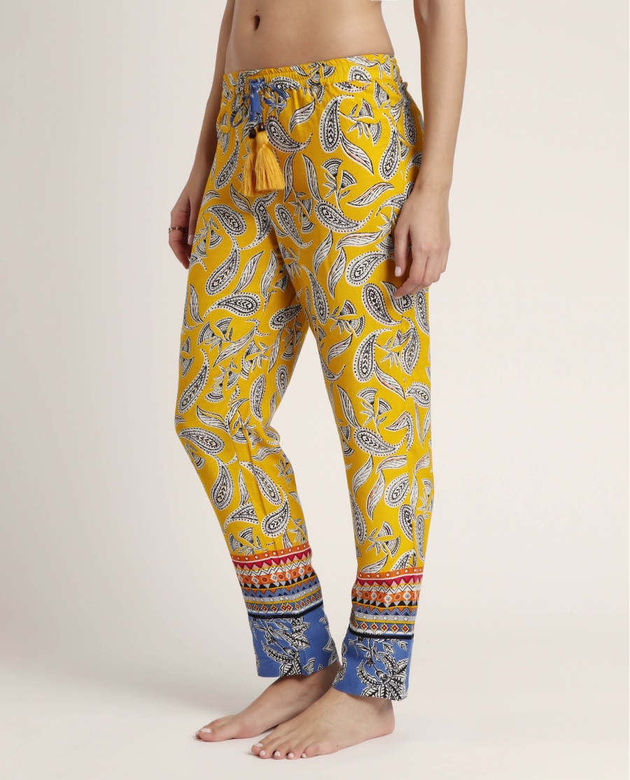 ADMAS Pantalón Playa Hippy Beach para Mujer AMARILLO