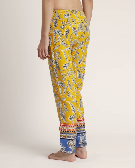 ADMAS Pantalón Playa Hippy Beach para Mujer AMARILLO 2