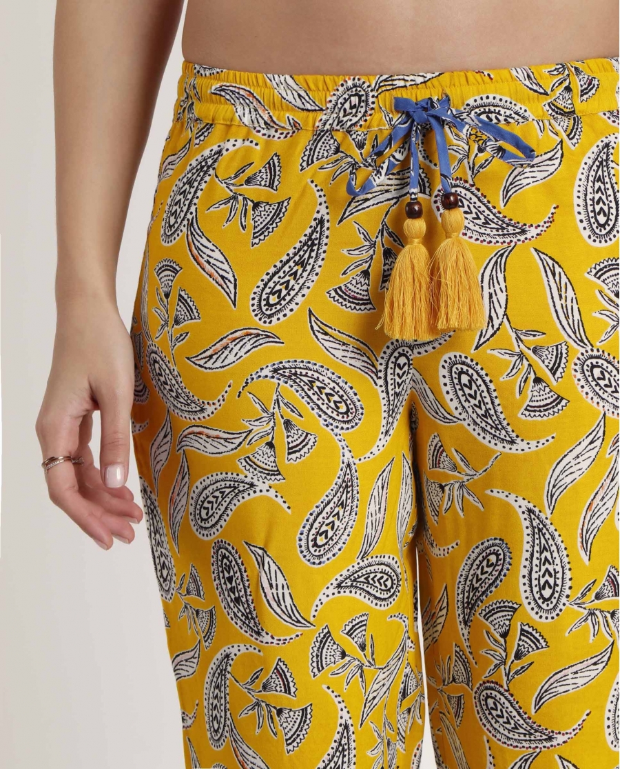 ADMAS Pantalón Playa Hippy Beach para Mujer AMARILLO