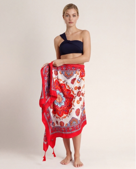 ADMAS Pareo Mandala Rojo para Mujer ROJO