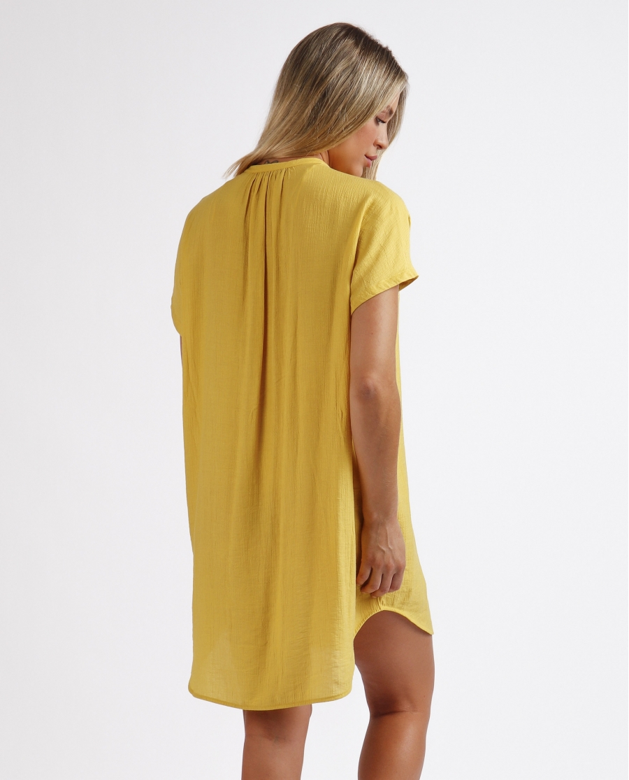 ADMAS Vestido Camisero Manga Corta Fluido para Mujer LIMA
