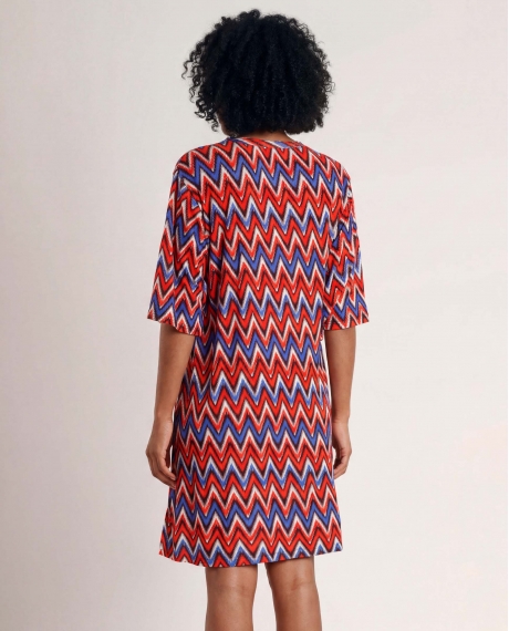ADMAS Vestido Manga Corta Ethnic Waves para Mujer NARANJA 2