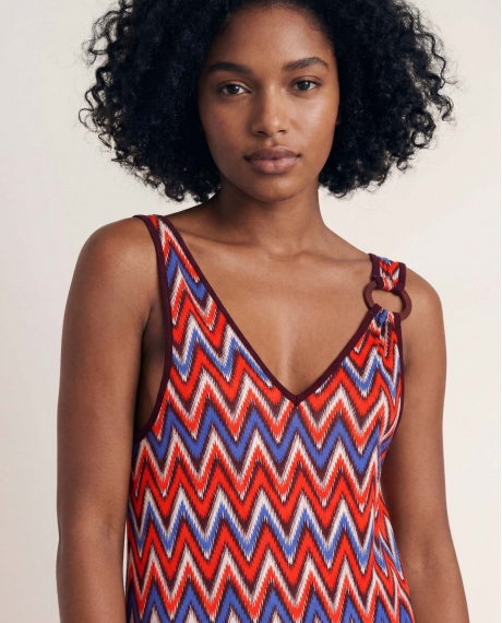 ADMAS Vestido Sin Mangas Ethnic Waves para Mujer NARANJA 2