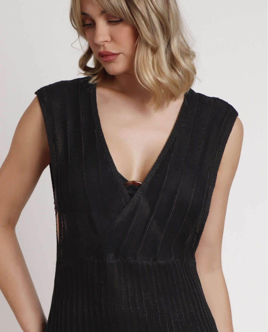 ADMAS Vestido Sin Mangas Cool para Mujer NEGRO