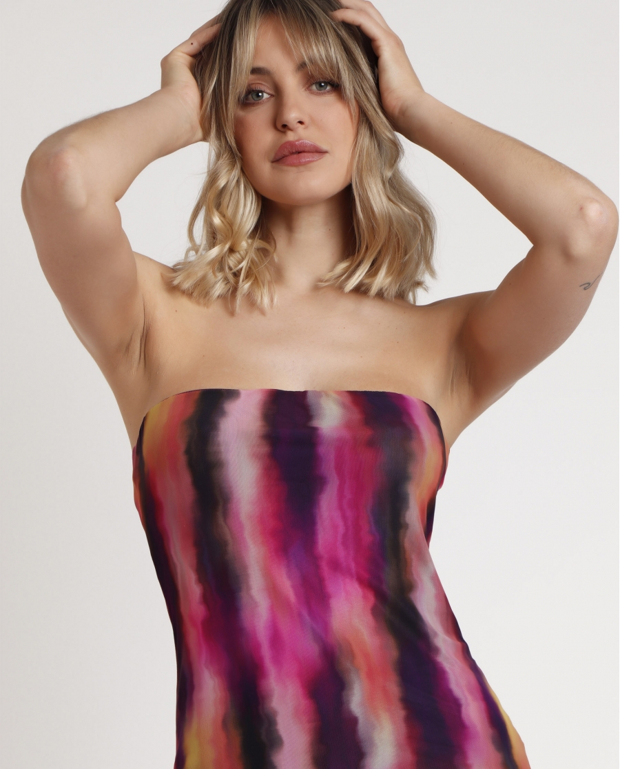 ADMAS Vestido Palabra de Honor Purple Sand para Mujer MORADO
