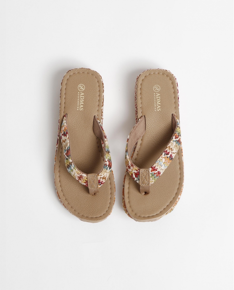 ADMAS Sandalias Cuña Tira para Mujer MULTICOLOR