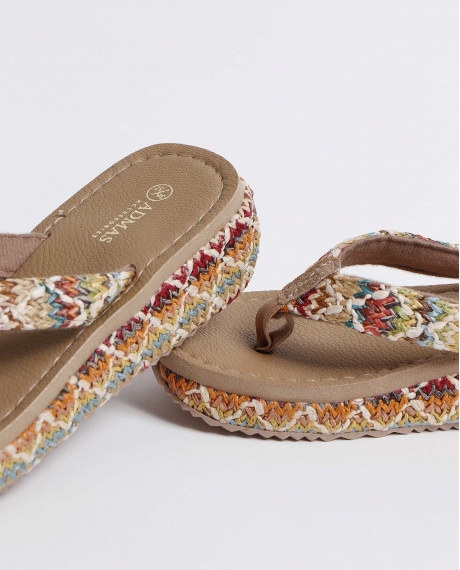 ADMAS Sandalias Cuña Tira para Mujer MULTICOLOR 2