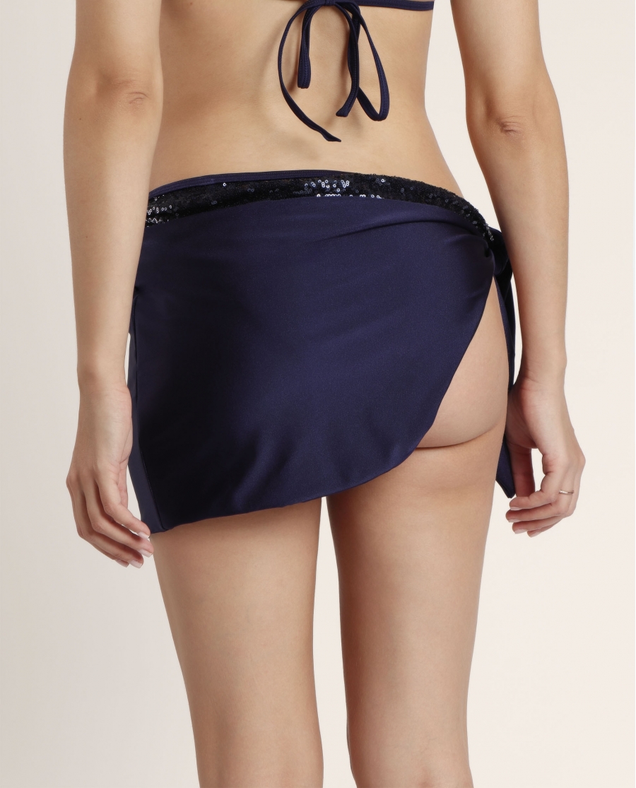ADMAS Falda Pareo Sequins para Mujer MARINO