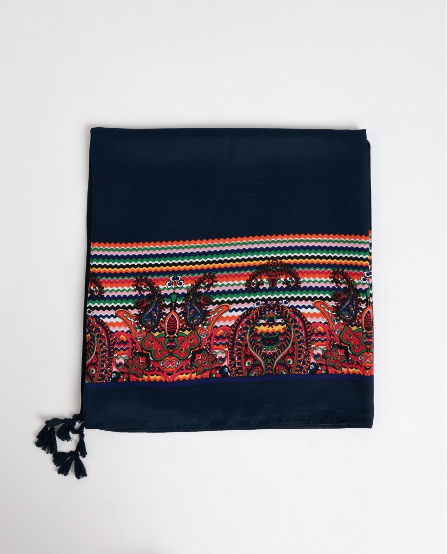 ADMAS Pareo Paisley Picunelas para Mujer MARINO