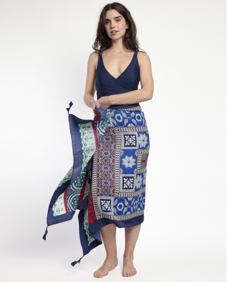 ADMAS Pareo Tiles para Mujer AZUL