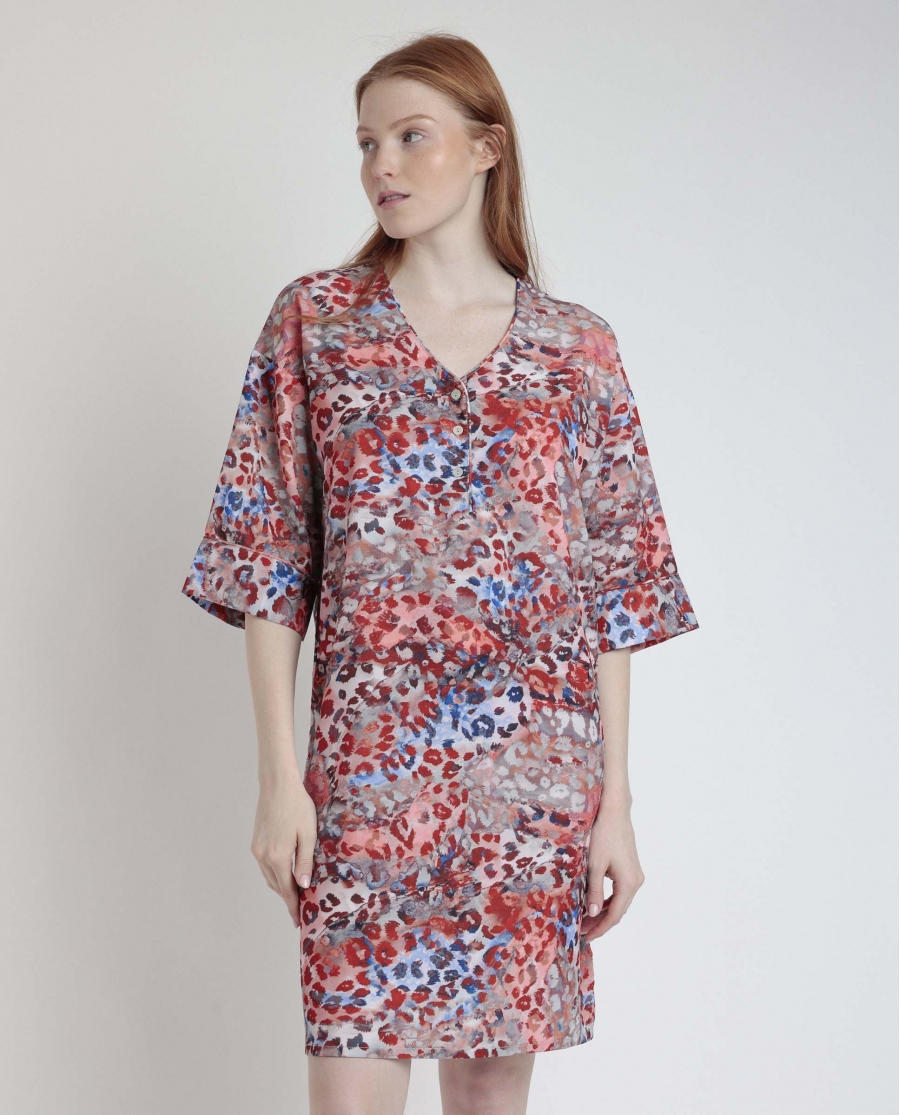 ADMAS Vestido Kimono Manga Francesa Luxury Red para Mujer ROJO