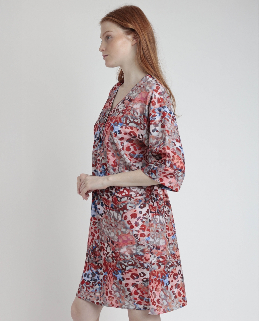 ADMAS Vestido Kimono Manga Francesa Luxury Red para Mujer ROJO