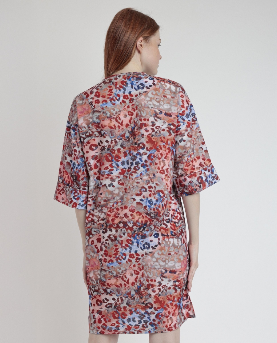 ADMAS Vestido Kimono Manga Francesa Luxury Red para Mujer ROJO