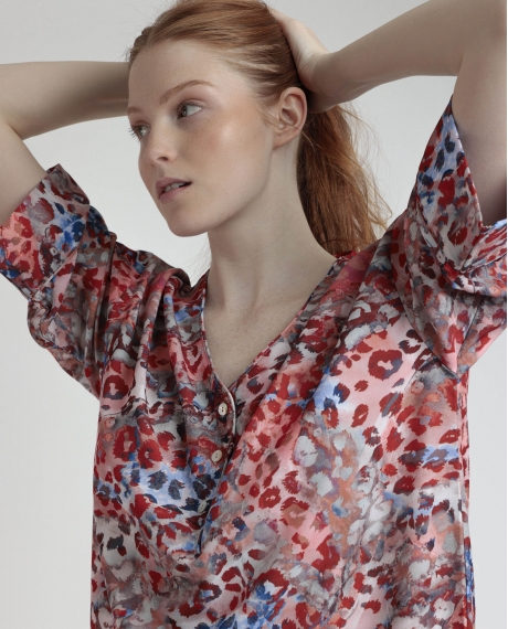 ADMAS Vestido Kimono Manga Francesa Luxury Red para Mujer ROJO 2