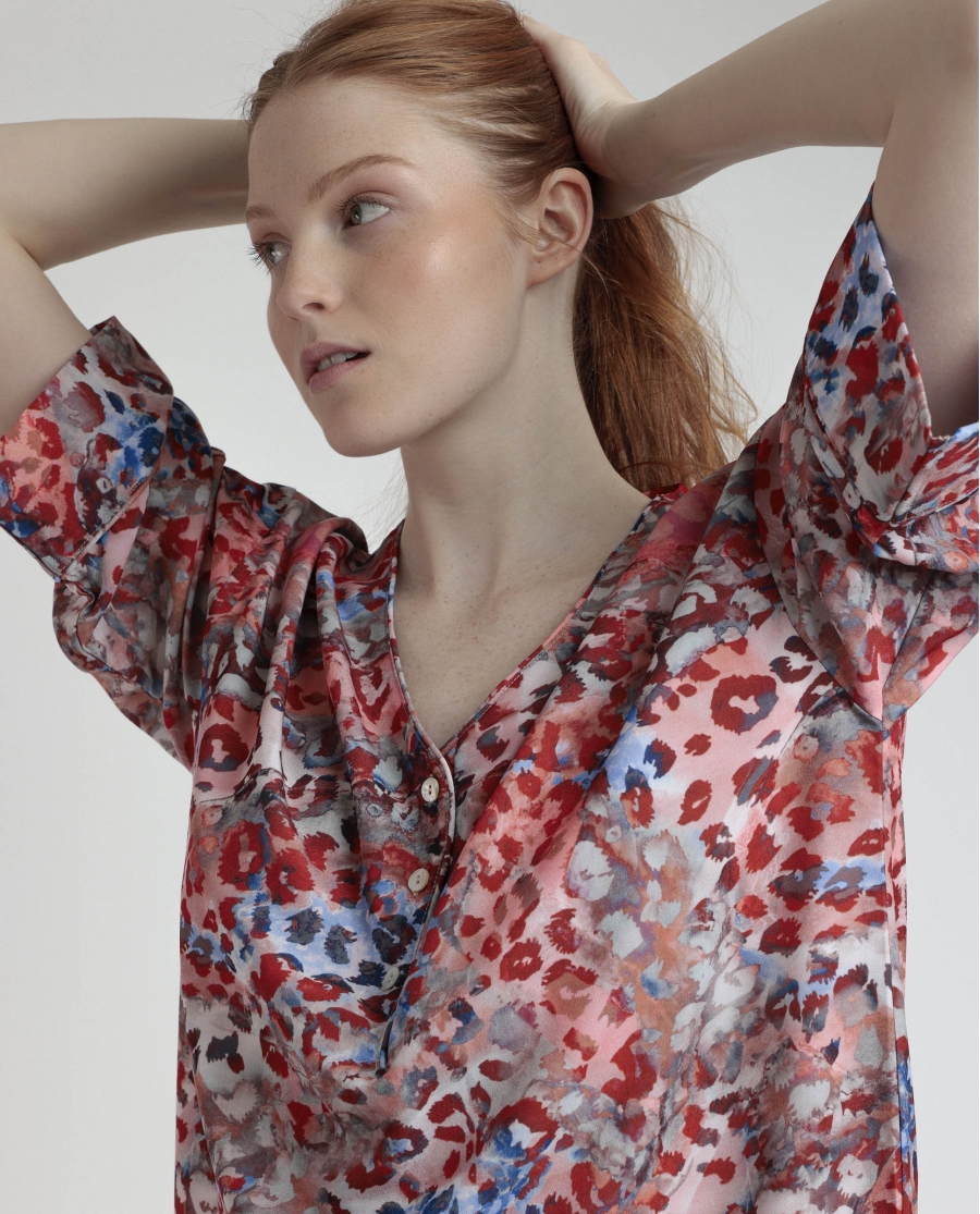 ADMAS Vestido Kimono Manga Francesa Luxury Red para Mujer ROJO
