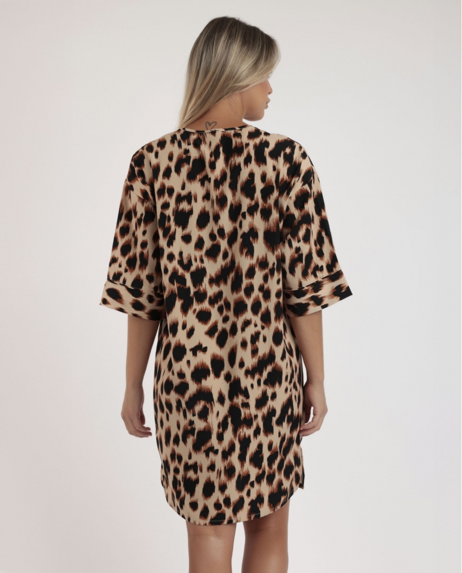 ADMAS Vestido Kimono Manga Francesa Big Skin para Mujer PIEL